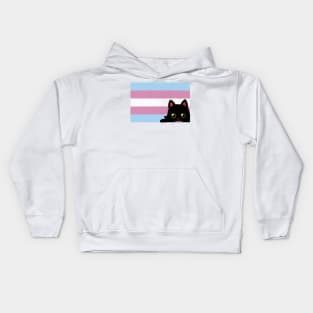 Peeking Cat Trans Flag by Tobe Fonseca Kids Hoodie